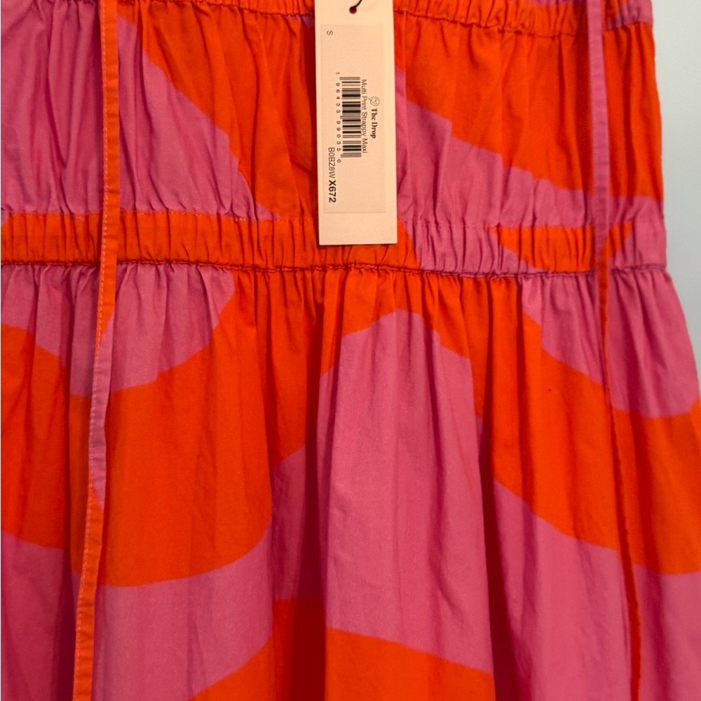 The Drop Pink and Orange Halter Maxi Sundress with slit - Picture 10 of 12